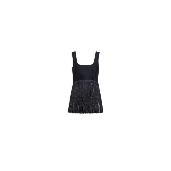 Alaïa Fringed Knit Top - ALAÏA Knitwear - Laser Cut Luxury - Shop at Luxury Shoes 