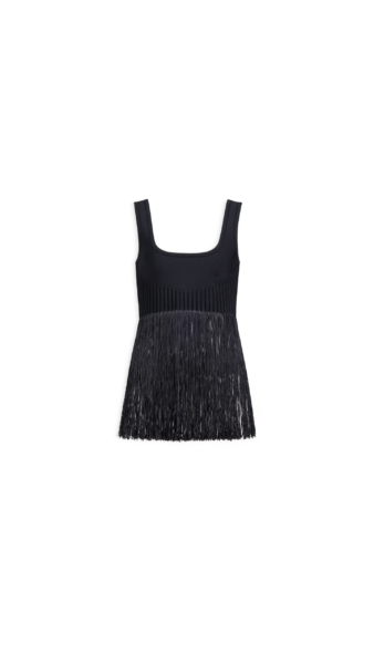 Alaïa Fringed Knit Top - ALAÏA Knitwear - Laser Cut Luxury - Shop at Luxury Shoes 