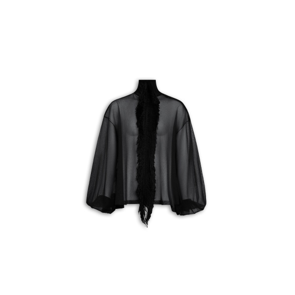 Alaïa Fringed Silk Blouse - ALAÏA Tops - Laser Cut Luxury - Shop at Luxury Shoes 