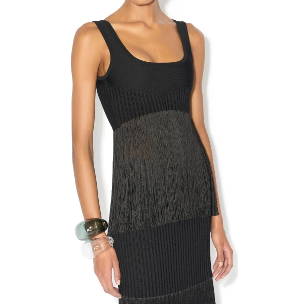 Alaia Fringed Tube Skirt, view 4