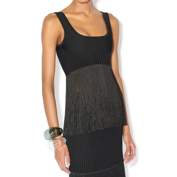 Alaïa Fringed Tube Skirt - ALAÏA Skirts - Laser Cut Luxury - Shop at Luxury Shoes 