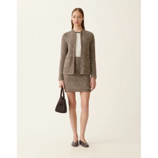 Fabiana Filippi Tweed Jacket in Ebony, view 2