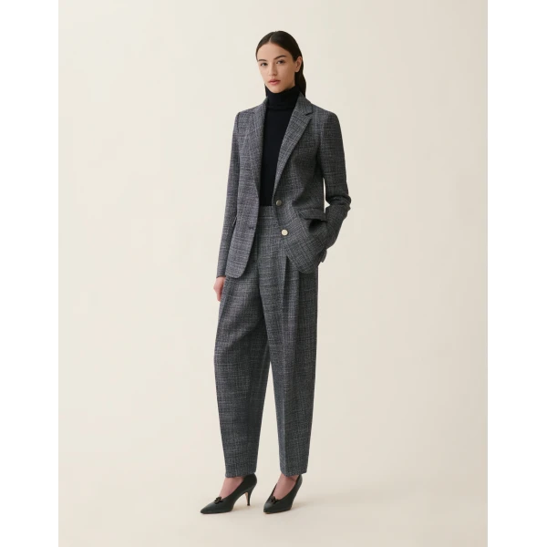 Fabiana Filippi Mouliné Blazer in Midnight Blue, view 2