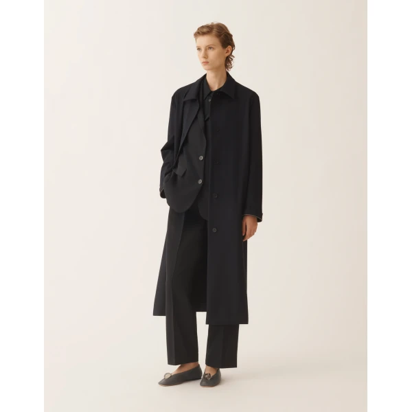 Fabiana Filippi Oversized Jacket in Night Blue Bistretch Lightweight Wool, view 2