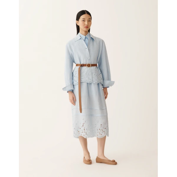 Fabiana Filippi Sky Blue Linen Canvas Jacket, view 2