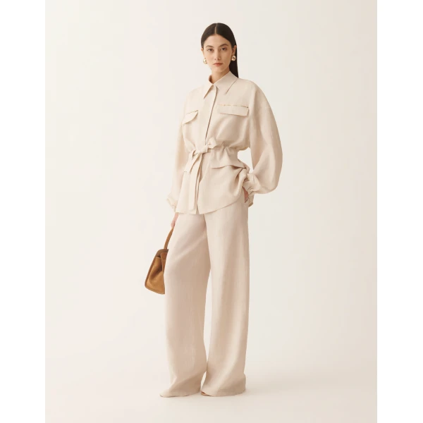 Fabiana Filippi Linen Canvas Field Jacket in Natural, view 2