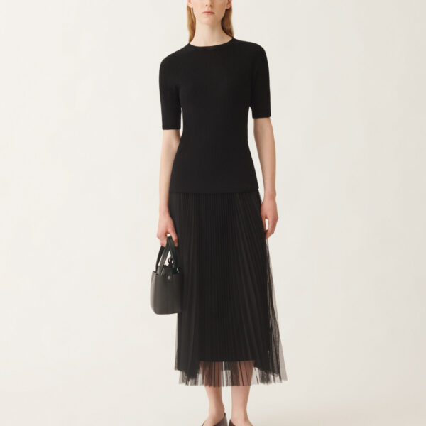Fabiana Filippi Wide Tulle Skirt in Black, view 2