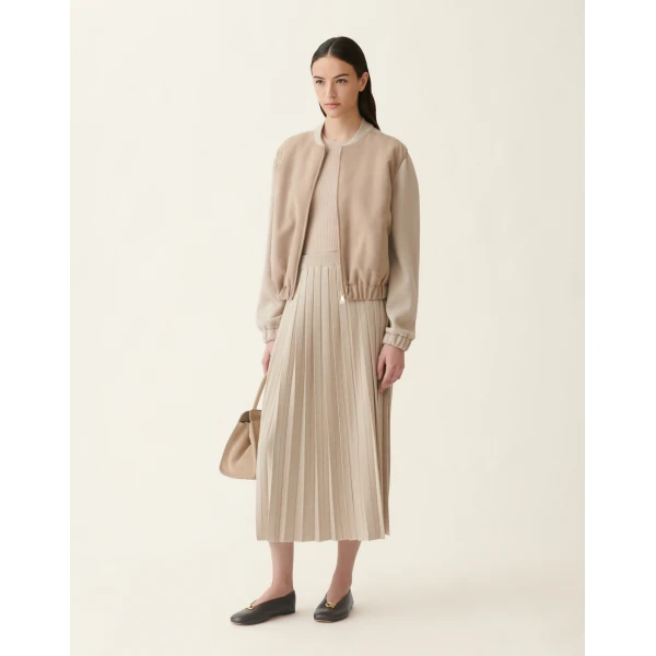 Fabiana Filippi Platinum Midi Skirt in Cachà, view 2