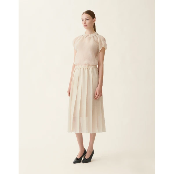 Fabiana Filippi Organza Midi Skirt in Butter, view 2