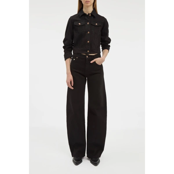 Gabriela Hearst Adira Jacket in Black Recycled Cotton Denim, view 3
