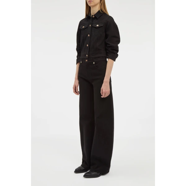 Gabriela Hearst Adira Jacket in Black Recycled Cotton Denim, view 4
