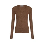 Gabriela Hearst Aiste Knit Cardigan in Chestnut Cashmere Silk with Hemp
