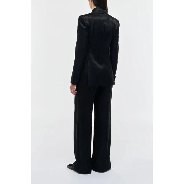 Gabriela Hearst Aleah Blazer in Black Embroidered Silk, view 5
