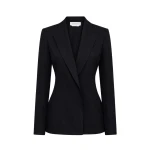 Gabriela Hearst Aleah Blazer in Black Virgin Wool Crepe