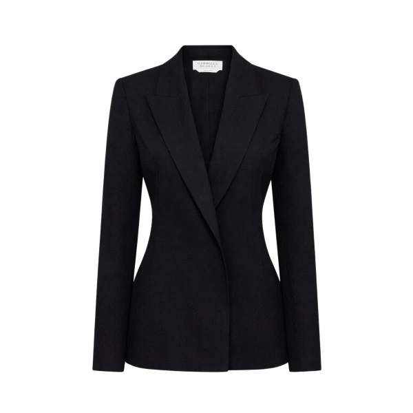 Gabriela Hearst Aleah Blazer in Black Virgin Wool Crepe