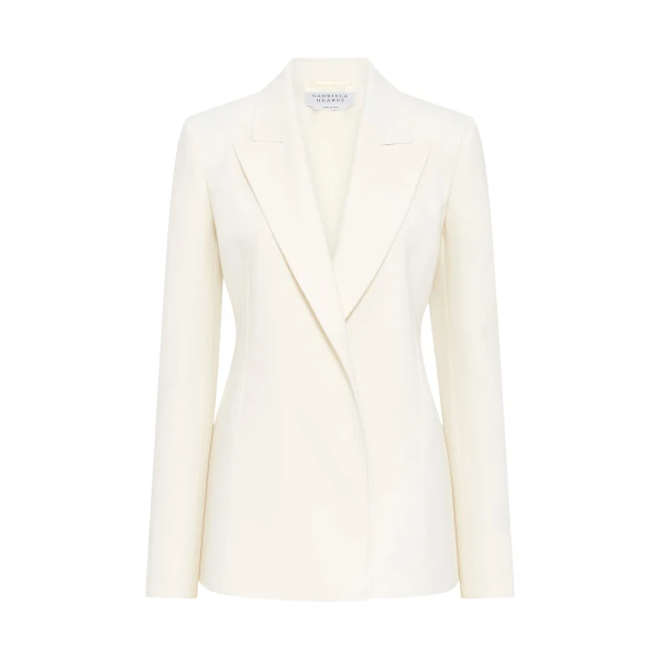 Gabriela Hearst Aleah Blazer in Ivory Virgin Wool Crepe