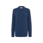 Gabriela Hearst Alfie Knit Sweater in Electric Navy Speckled Aran Cashmere