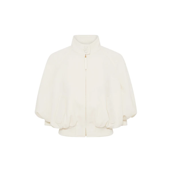 Gabriela Hearst Aluin Jacket in Ivory Virgin Wool Crepe, view 6