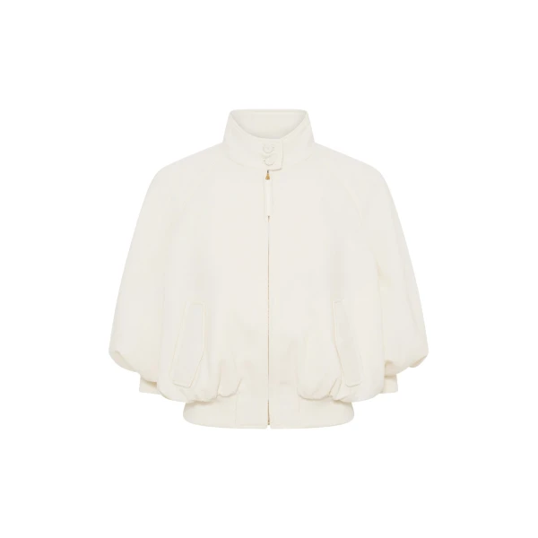 Gabriela Hearst Aluin Jacket in Ivory Virgin Wool Crepe
