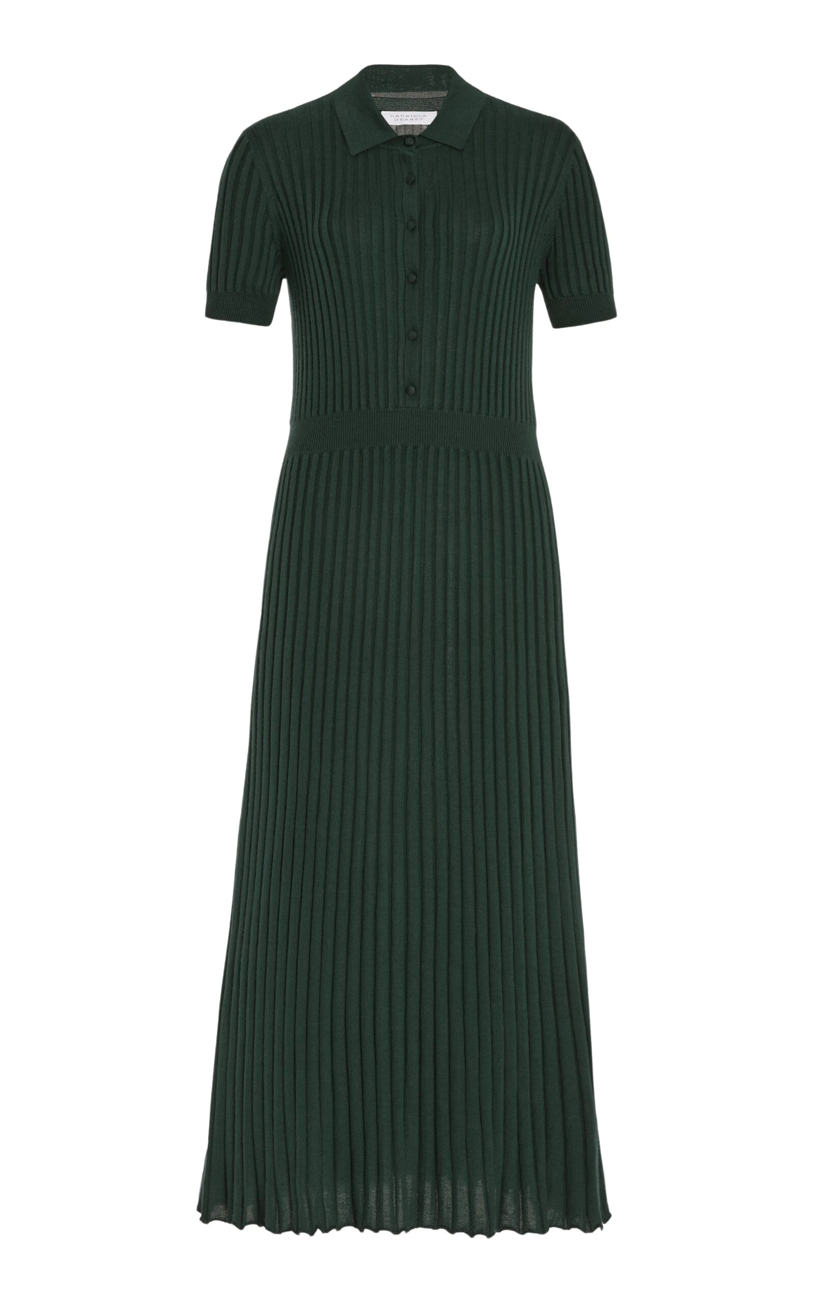 Gabriela Hearst Amor Knit Midi Dress in English Green Cashmere Silk