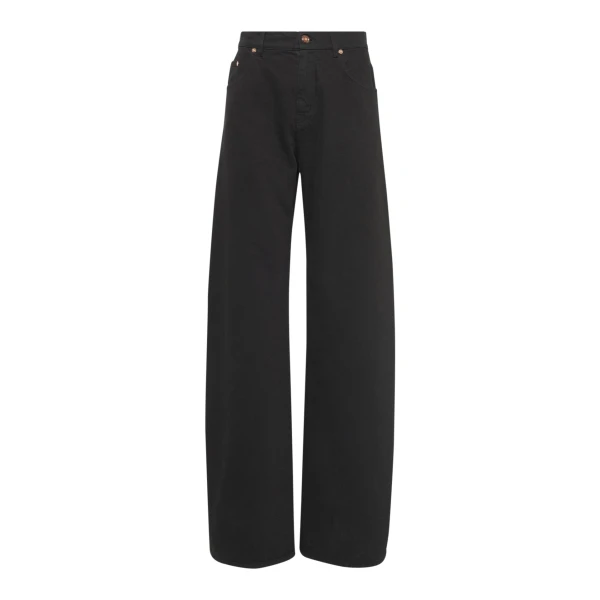 Gabriela Hearst Amoret Barrel-leg Jean in Black Recycled Cotton Denim, view 6