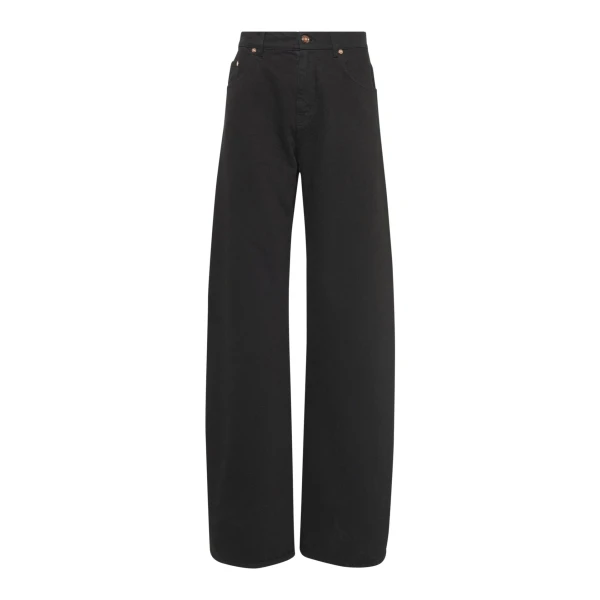 Gabriela Hearst Amoret Barrel-leg Jean in Black Recycled Cotton Denim