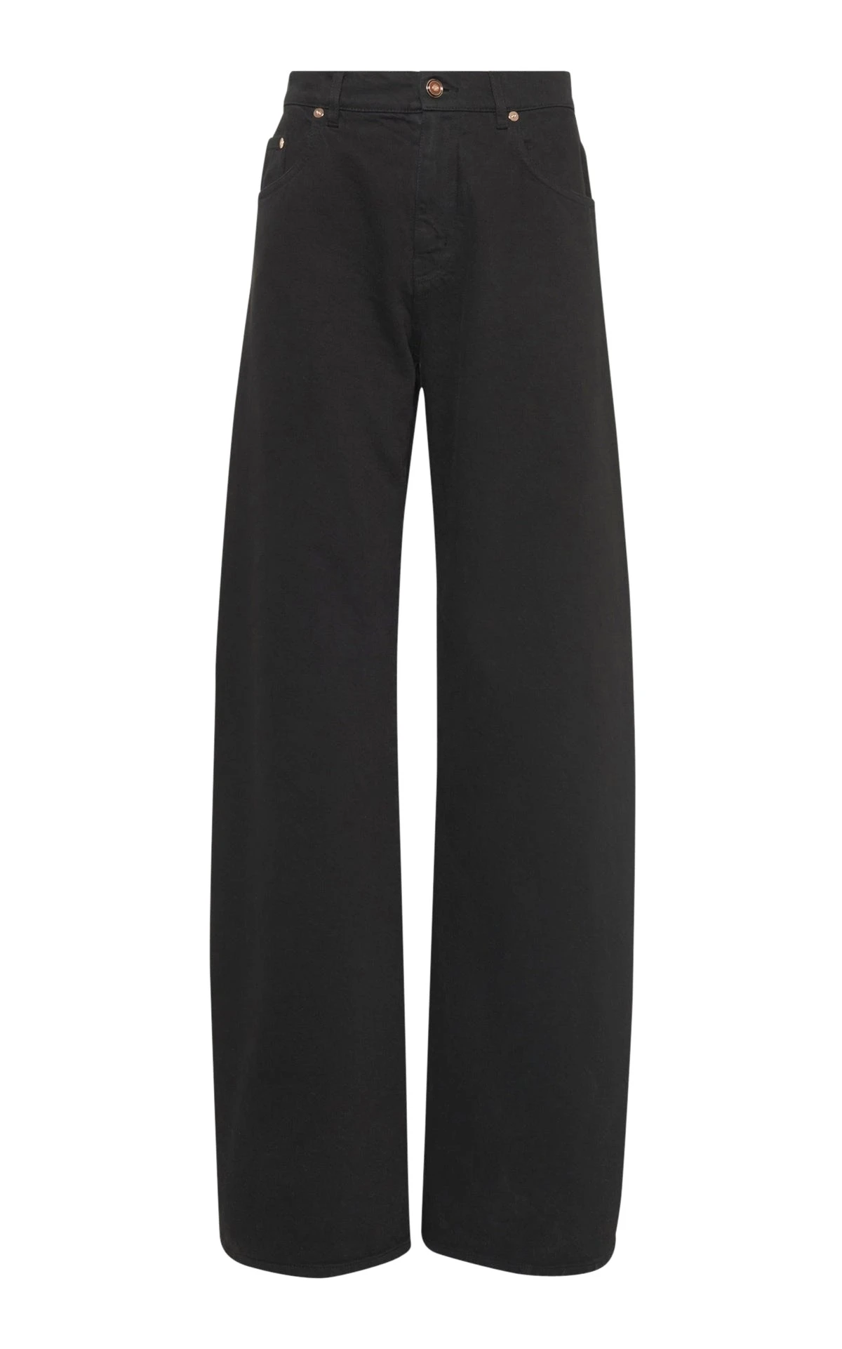 Gabriela Hearst Amoret Barrel-leg Jean in Black Recycled Cotton Denim