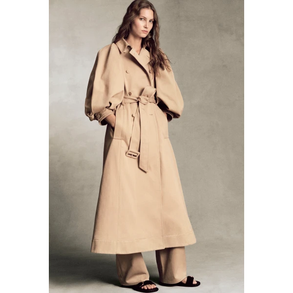 Gabriela Hearst Amoret Barrel-leg Jean in Camel Sea Island Cotton Twill, view 2