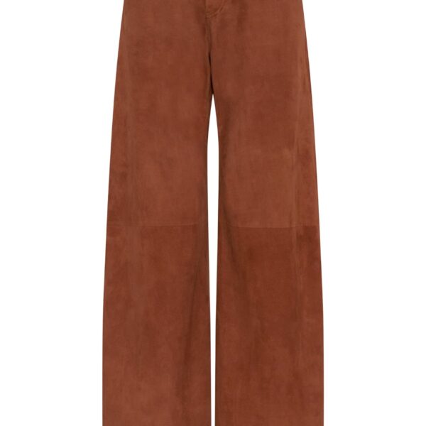 Gabriela Hearst Amoret Barrel-leg Jean in Cognac Suede, view 6