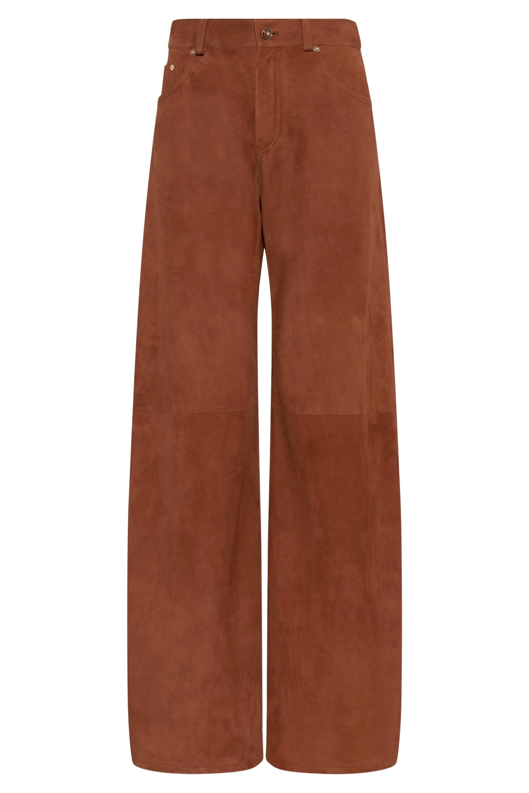 Gabriela Hearst Amoret Barrel-leg Jean in Cognac Suede