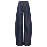 Gabriela Hearst Amoret Barrel-leg Jean in Indigo Blue Recycled Cotton Linen Denim