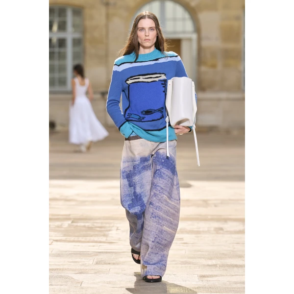 Gabriela Hearst Amoret Barrel-leg Jean in Water Multi Recycled Cotton Denim, view 2