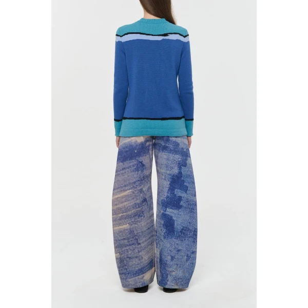 Gabriela Hearst Amoret Barrel-leg Jean in Water Multi Recycled Cotton Denim, view 5