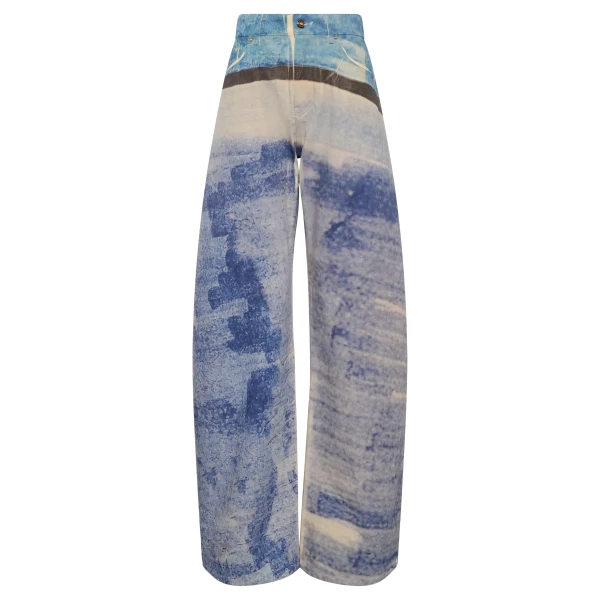 Gabriela Hearst Amoret Barrel-leg Jean in Water Multi Recycled Cotton Denim, view 6
