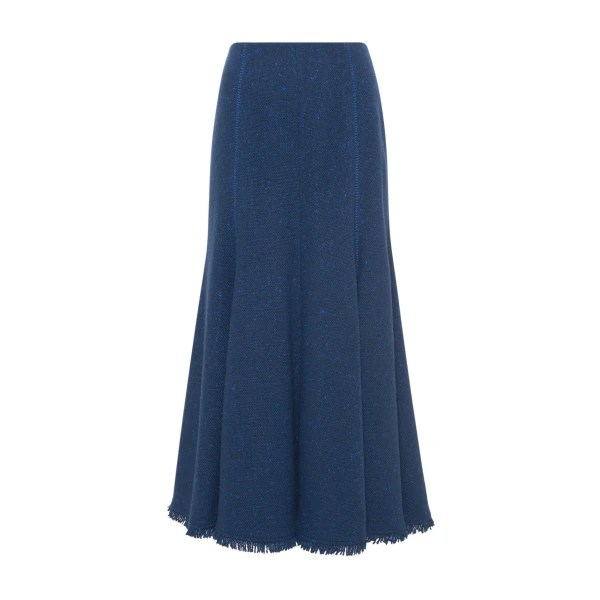 Gabriela Hearst Amy Midi Skirt in Electric Navy Speckled Cashmere, view 6