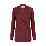 Gabriela Hearst Angela Blazer in Bordeaux Wool Silk