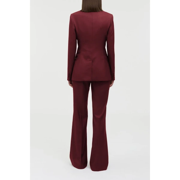Gabriela Hearst Angela Blazer in Bordeaux Wool Silk, view 5