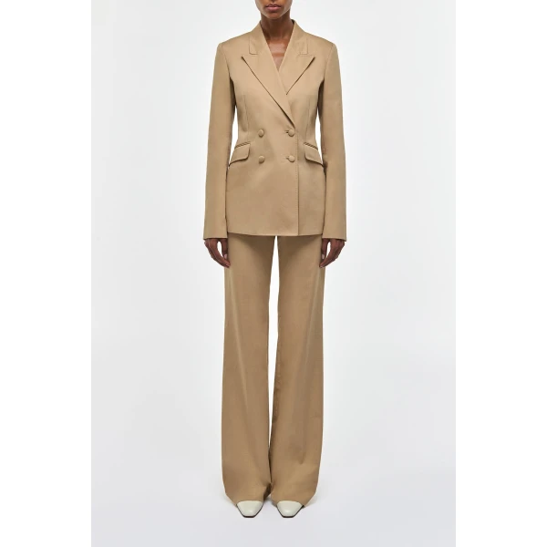 Gabriela Hearst Angela Blazer in Camel Light Sea Island Cotton Twill, view 2