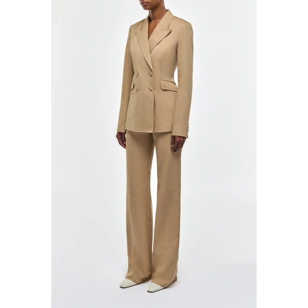 Gabriela Hearst Angela Blazer in Camel Light Sea Island Cotton Twill, view 3