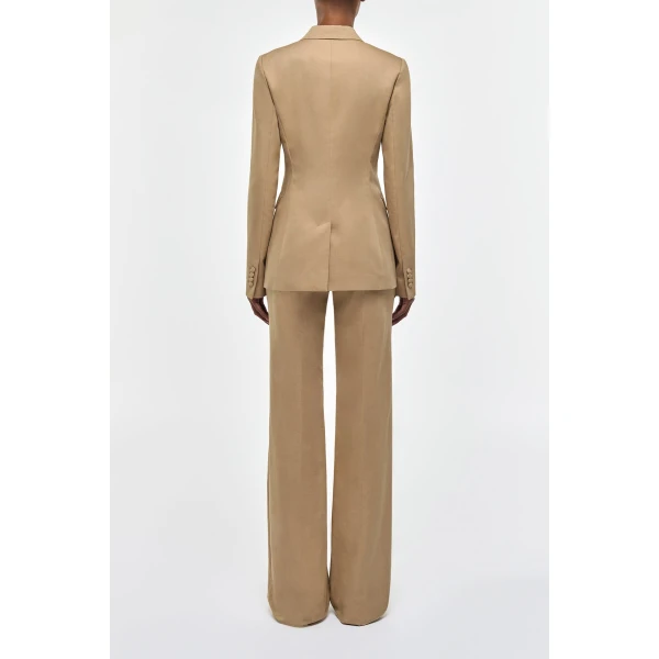 Gabriela Hearst Angela Blazer in Camel Light Sea Island Cotton Twill, view 4