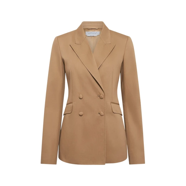 Gabriela Hearst Angela Blazer in Camel Light Sea Island Cotton Twill