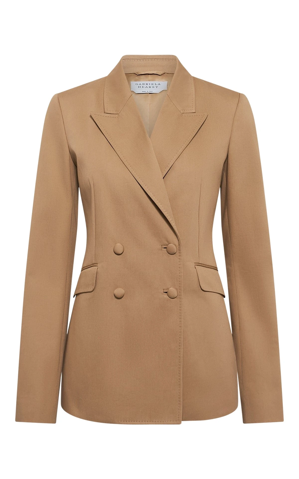 Gabriela Hearst Angela Blazer in Camel Light Sea Island Cotton Twill