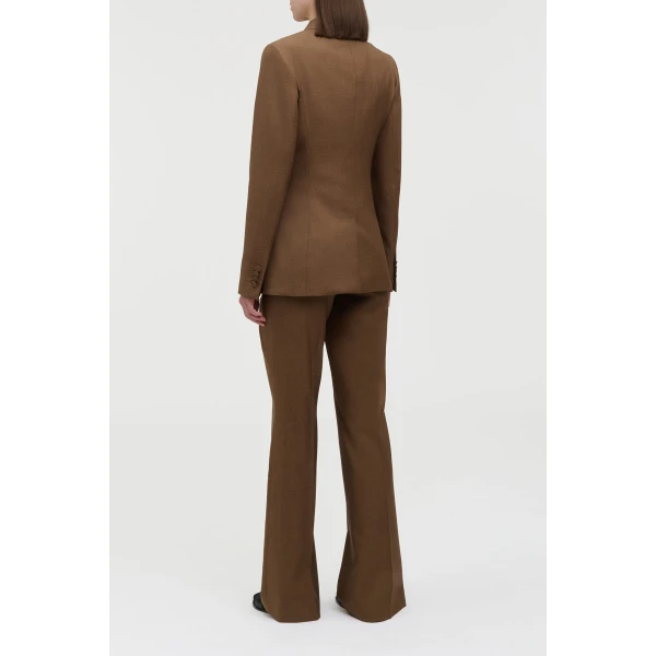 Gabriela Hearst Angela Blazer in Chestnut Wool Silk, view 5