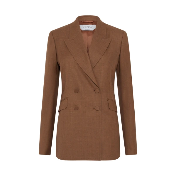 Gabriela Hearst Angela Blazer in Chestnut Wool Silk