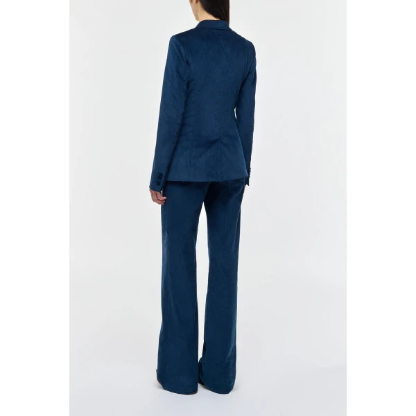 Gabriela Hearst Angela Blazer in Electric Navy Sea Island Cotton Corduroy, view 4