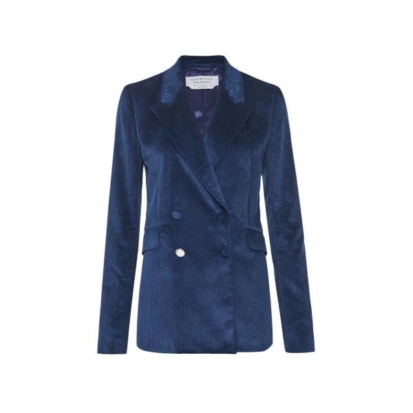 Gabriela Hearst Angela Blazer in Electric Navy Sea Island Cotton Corduroy, view 6