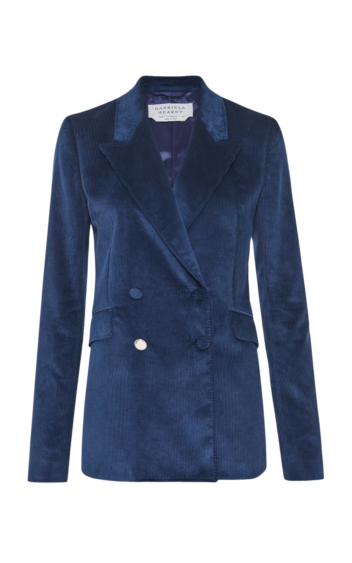 Gabriela Hearst Angela Blazer in Electric Navy Sea Island Cotton Corduroy