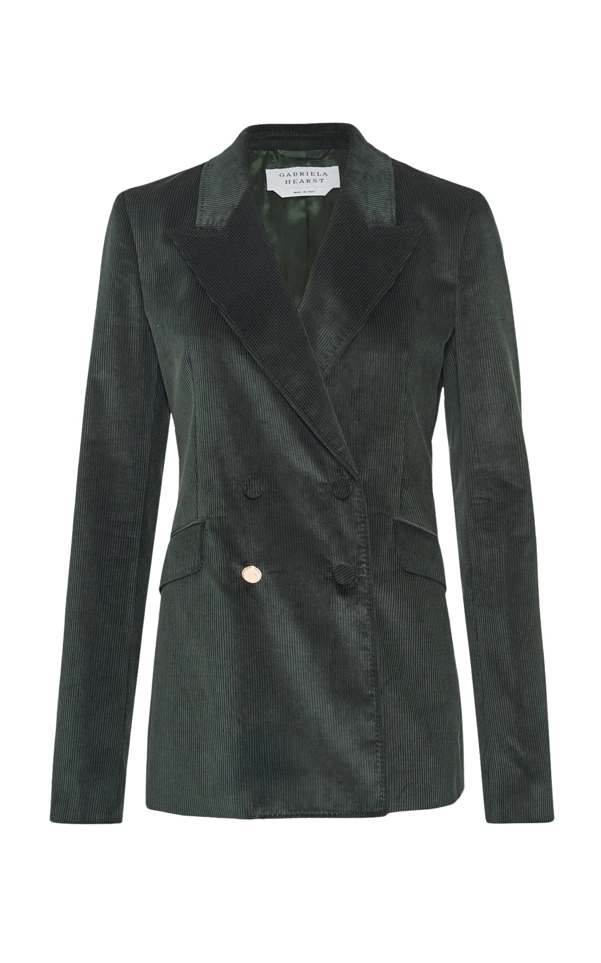 Gabriela Hearst Angela Blazer in English Green Sea Island Cotton Corduroy