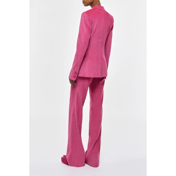 Gabriela Hearst Angela Blazer in Fuchsia Sea Island Cotton Corduroy, view 4