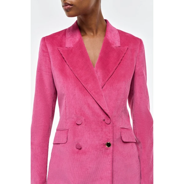 Gabriela Hearst Angela Blazer in Fuchsia Sea Island Cotton Corduroy, view 5